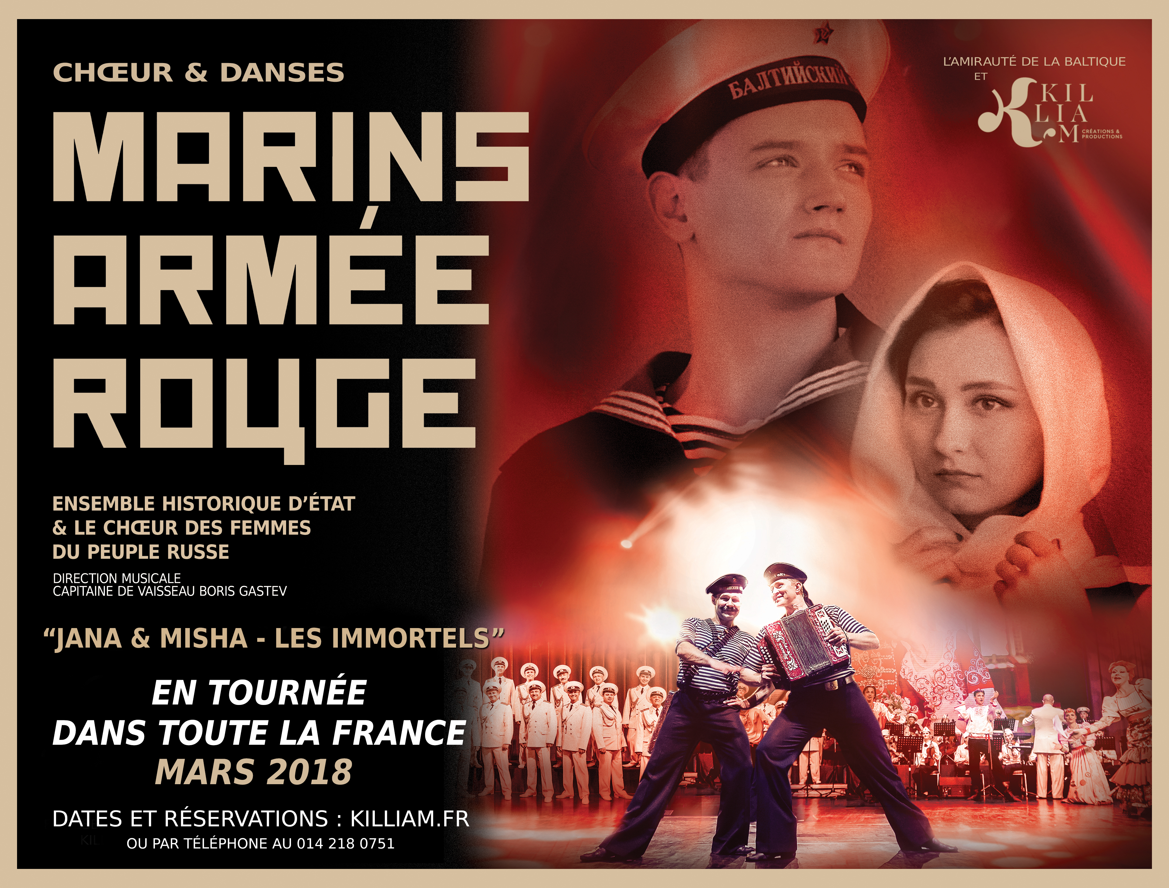 MARINS ARMEE ROUGE AFFICHE TOURNEE mars